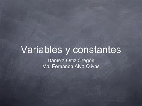 Variables Y Constantes Ppt