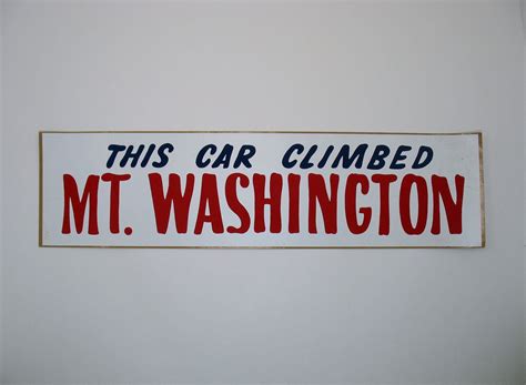 Vintage Bumper Sticker This Car Climbed Mt Washington Decal Etsy In