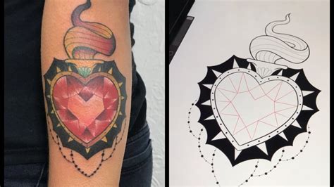 Tatuaje del artista Mexicano Edgar Salazar Sagrado corazón Tatuajes