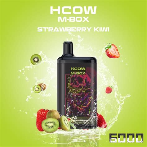 Hcow Mbox Steam Strawberry Kiwi Rechargeable Disposable Vape Pod