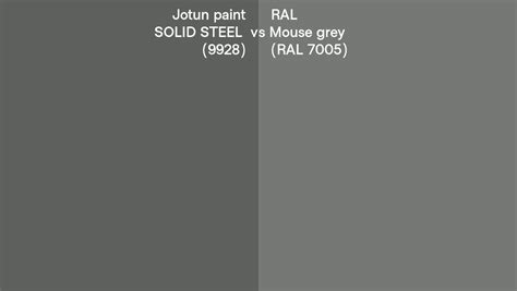 Jotun paint SOLID STEEL (9928) vs RAL Mouse grey (RAL 7005) side by ...