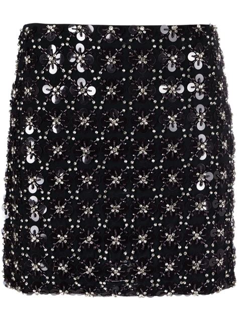 P A R O S H Minijupe Ornements Strass S Noir Farfetch Fr