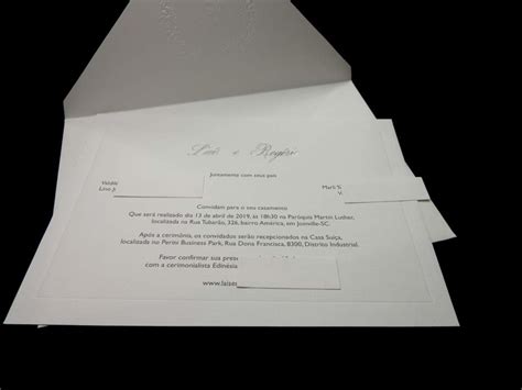 Convites Casamento Nome Dos Noivos Em Hot Stamping Prata