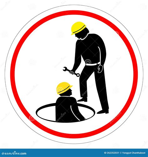 Confined Space Restricted Area Symbol Sign Vector Illustration