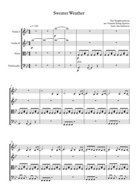 Sweater Weather Arr Ian Anderson By The Neighbourhood Sheet Music