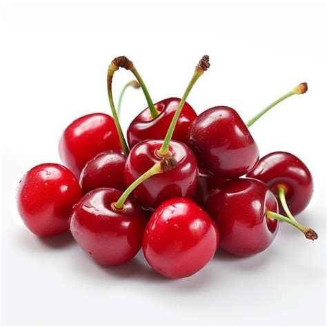 Premium AI Image Cherries On A White Background