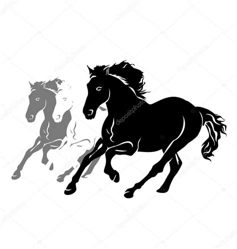 Three running horses Stock Vector Image by ©onot #88101506