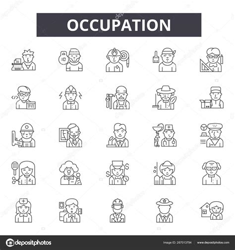 Occupation Line Icons Signs Vector Set Linear Concept Outline