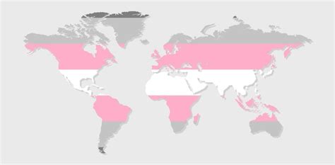 Bandera Del Orgullo De Demigirl En Forma De Mapa Mundial Bandera De Gay