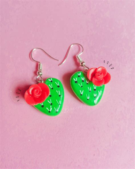 Aretes Corazon De Nopal 🇮🇹 Pasta Flexible Aretes Aretes De