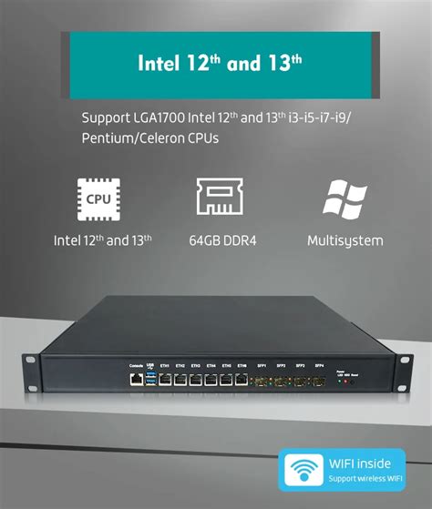 Industrial Mini Firewall Server Case Lga1700 Embedded Computer 1u