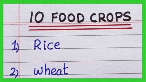 10 Food Crops Name List Of Food Crops In English Name Of Food