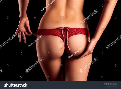 Sexy Female Naked Ass Red Thong Stock Photo Shutterstock