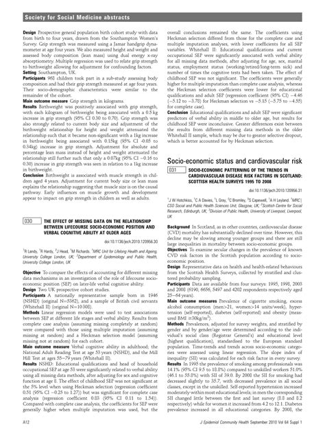 Pdf 031 Socio Economic Patterning Of The Trends In Cardiovascular