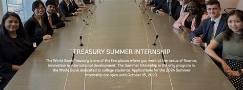 Call For Application World Bank Treasury Summer Internship Program 2023