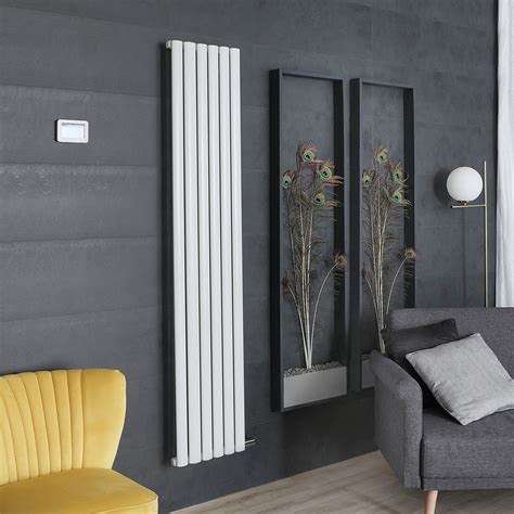 Milano Aruba Ardus White Dry Heat Vertical Electric Designer Radiator