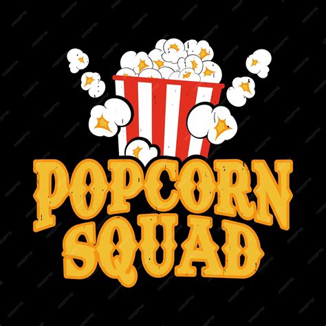 Premium Vector Popcorn Squad Funny Popcorn Cinema Snack Retro Vintage