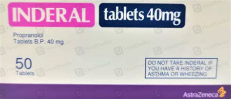 Inderal 40mg 50 Tablets Price In Pakistan Uses Dosage Side Effects