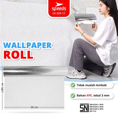 Jual SPEEDS SNI Wallpaper Dinding 3D Motif Kain Linen Foam Batu Emboss