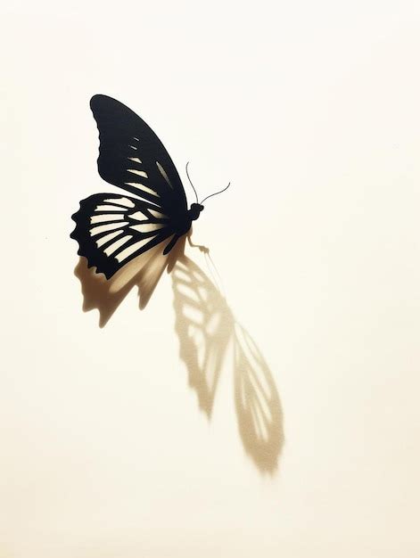 Premium AI Image | a butterfly with the shadow of a butterfly on the wall