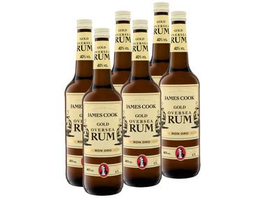 6 x 0 7 l Flasche JAMES COOK Übersee Rum 40 Vol LIDL