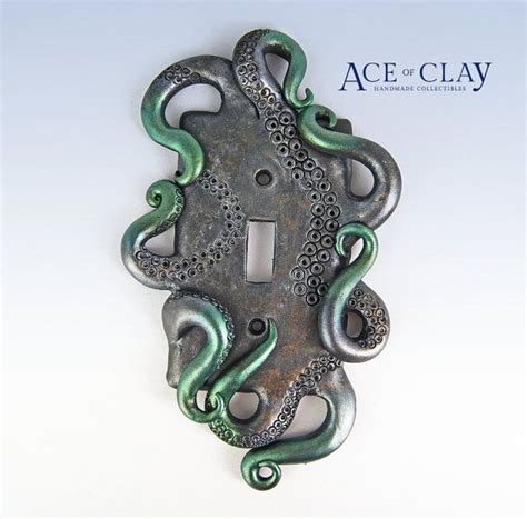 Deluxe Steampunk Octopus Light Switch Plate Sculpture By Aceofclay