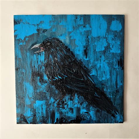 My painting with a black raven : r/DarkGothicArt