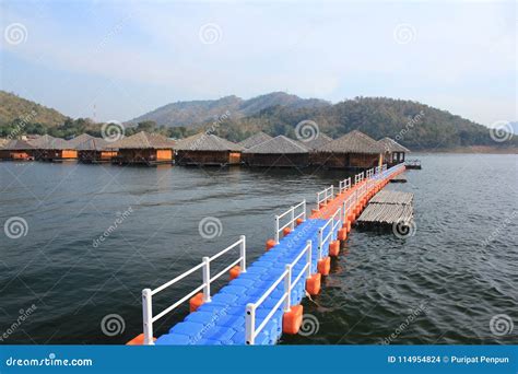 Floating Walkway To the Middle of the Lake. Stock Photo - Image of ...