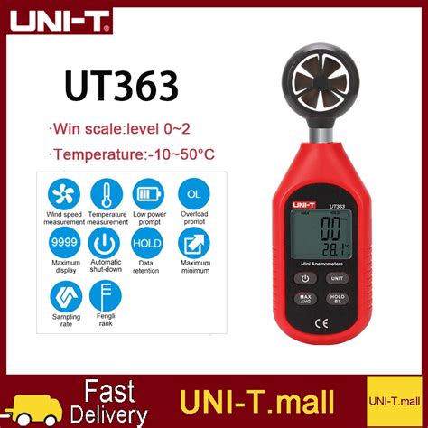 UNI T UT363 Mini Digital Anemometer Wind Speed Measurement Temperature