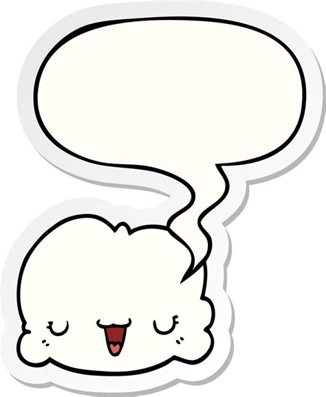 Cute Cartoon Cloud And Speech Bubble Sticker 10669269 Vector Art At