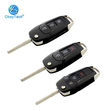 OkeyTech For Ford Key Shell 3 4 Button Flip Folding Remote Car Key