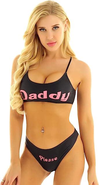 Iiniim Women S Yes Daddy Bikini Lingerie Bra Top And Panty Sets 2 Piece