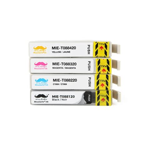 Epson 88 T088 Compatible Ink Cartridge Combo BK C M Y Moustache