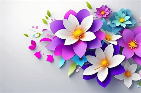 3d Wallpaper Of Beautiful Flower Background Premium Ai Generated Image