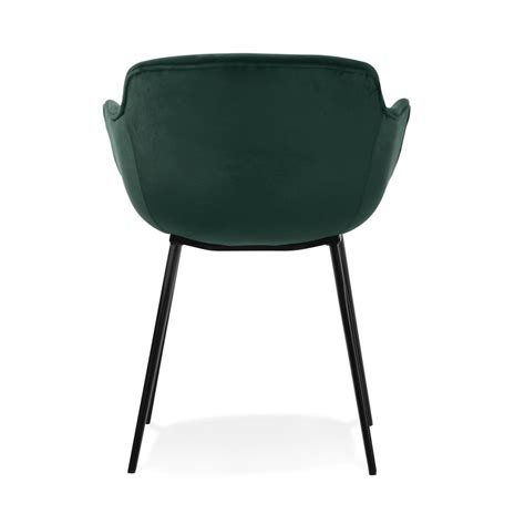 Chaise repas 59x54x80 cm en velours vert foncé GUIDO Maison et Styles