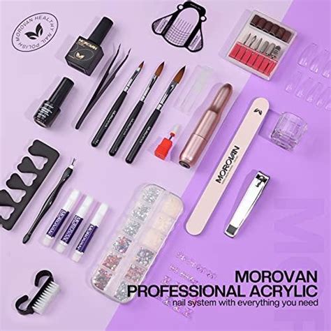 Morovan Acrylic Nail Kit With Drill Professional Nail Kit Acrylic Set