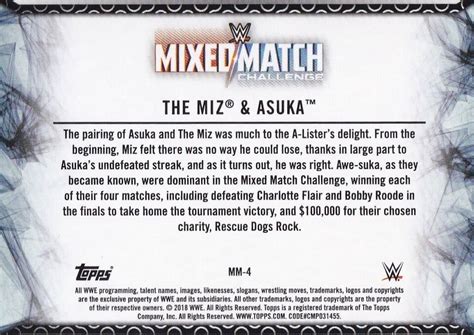 Topps Wwe Women S Division Mixed Match Challenge Asuka The