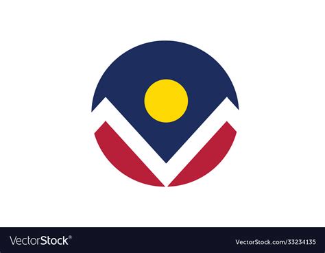 Denver flag circle Royalty Free Vector Image - VectorStock