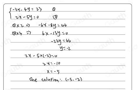 Solved Solve The System By Elimination Beginarrayl 3x 4y23 2x 5y0endarray One Solution No