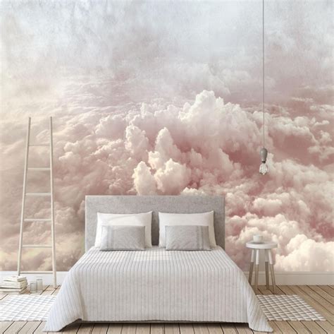 Hand Painted Abstract Clouds Wallpaper Wall Mural Rendering Colorful