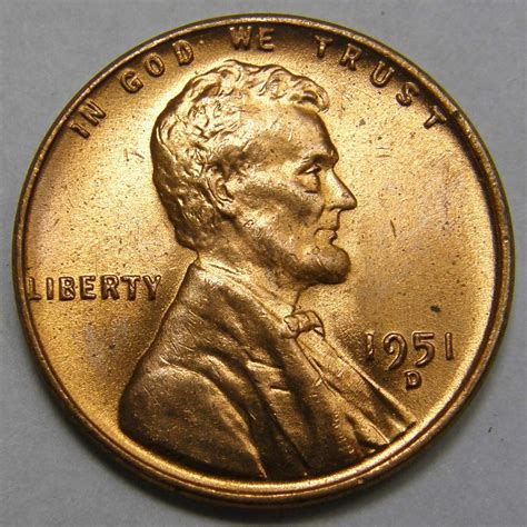 1951 D Lincoln Wheat Cent 1 Die Clash Obverse And Reverse For Sale Buy Now Online Item 87726