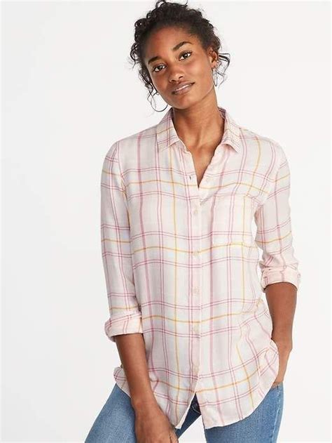 Old Navy Relaxed Classic Soft Brushed Twill Shirt For Women Ladies