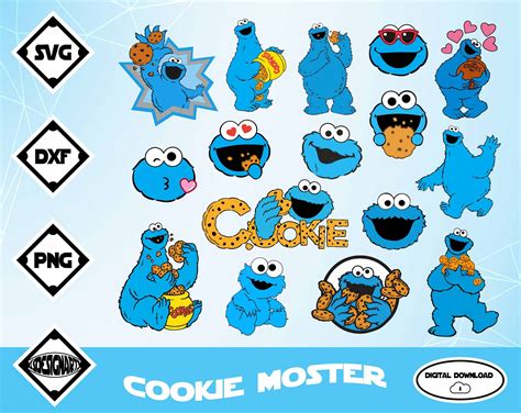 Cookie Monster Svg Cookie Monster Clipart Sesame Street Svg Etsy