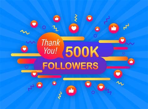 Premium Vector 500k Followers Thank You Social Sites Post Thank You