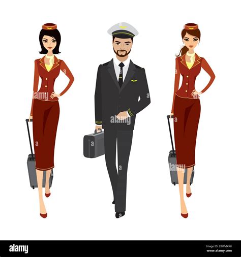 Female Airline Pilot Walking Stock Vector Images Alamy