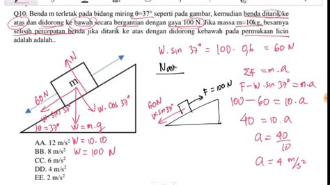 Selisih Percepatan Balok Pada Bidang Miring 37° Youtube