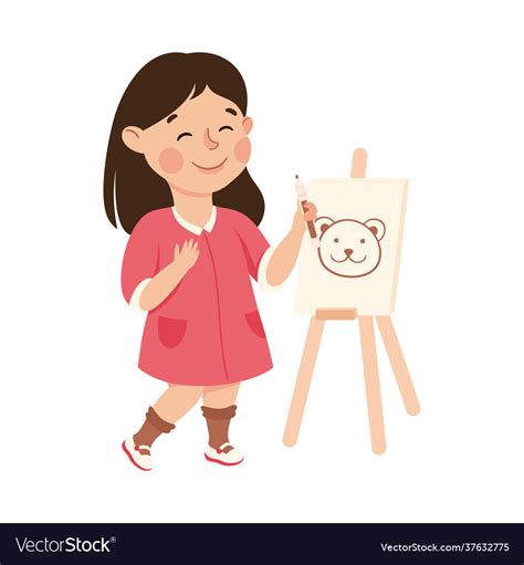 Artist Painting On Canvas Clip Art