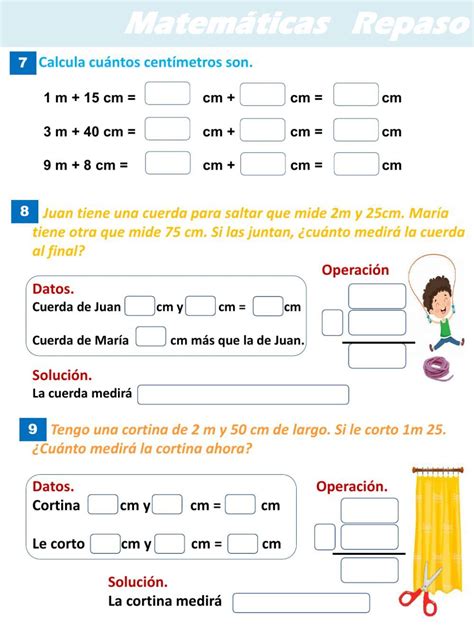 Ficha Online De Medidas De Longitud Para Segundo De Primaria