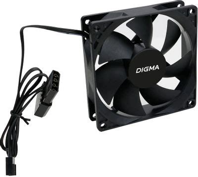 Вентилятор Digma DFAN-90 90мм, 3-pin, от БП:4-pin (Molex), 1800об/мин ...