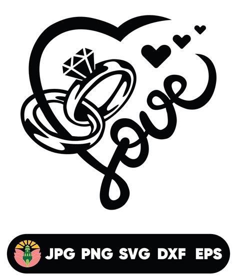 Wedding Rings Heart Svg Love Marriage Jewellery Celebrate Engagement